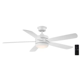 Hampton Bay Averly 52 in. Indoor Matte White Ceiling Fan with Adjustable White Integrated LED wit... | The Home Depot