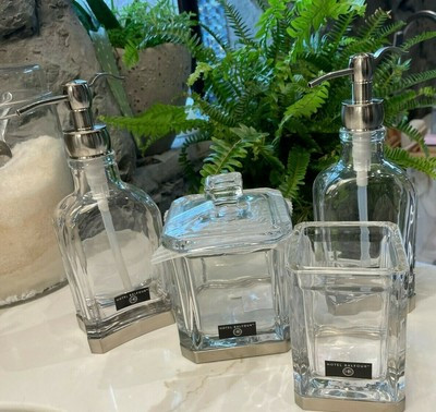 5pc Set New Hotel Balfour Bathroom Kitchen Pump Soap Lotion Dispenser Glass  | eBay | eBay US