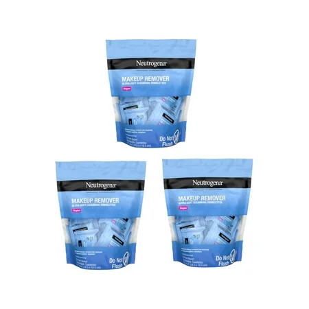 20 Count Individually Wrapped Neutrogena Makeup Remover Wipes - 3 Pack | Walmart (US)