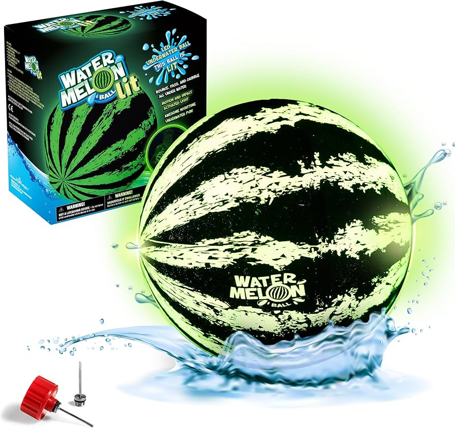 Watermelon Ball Lit - Glow in The Dark Pool Toy for Kids Ages 8-12, Teens, Adults - 9 Inch Swimmi... | Amazon (US)