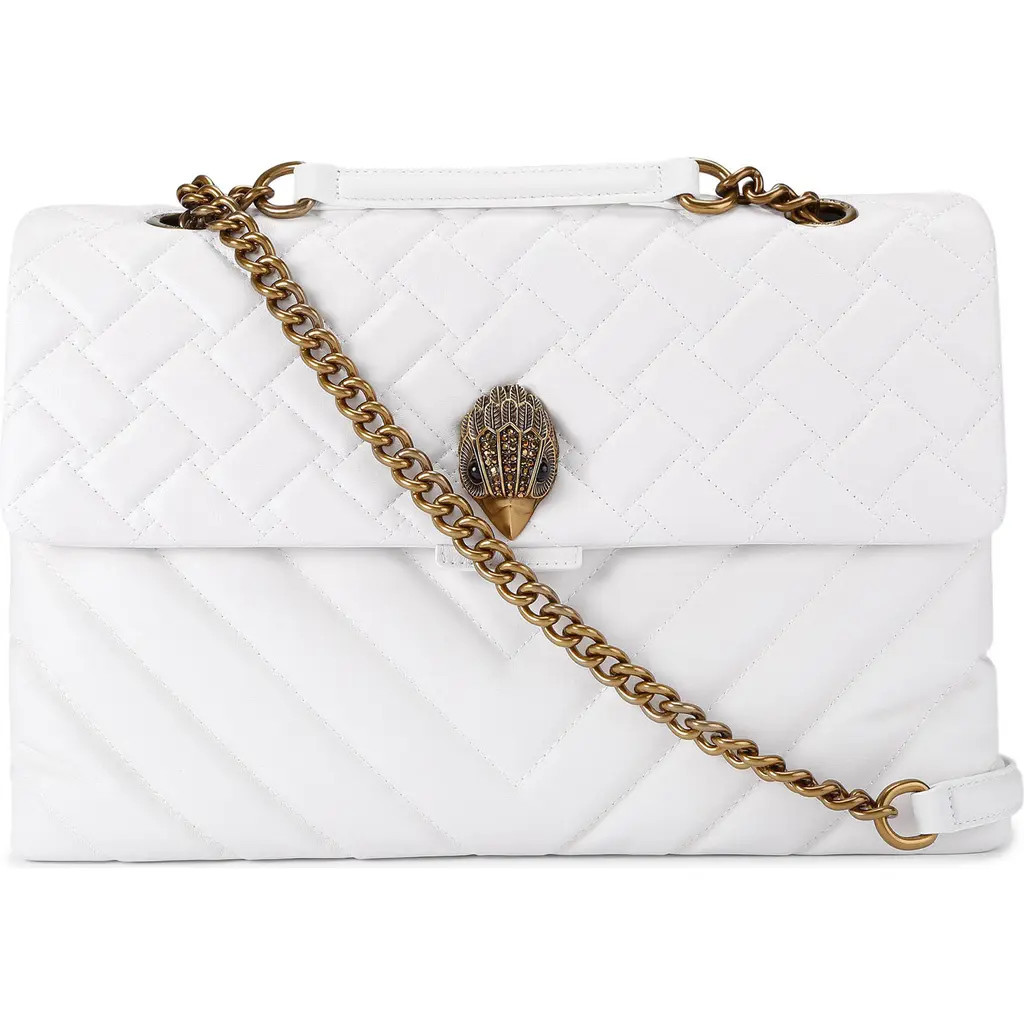 Kurt Geiger London Extra Large Kensington Leather Shoulder Bag in White at Nordstrom | Nordstrom