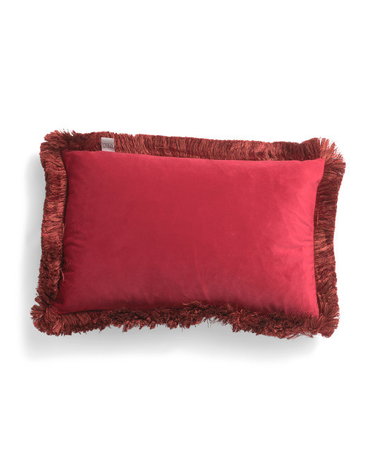 Made In Usa 13x20 Luxury Velvet Fringe Pillow | TJ Maxx