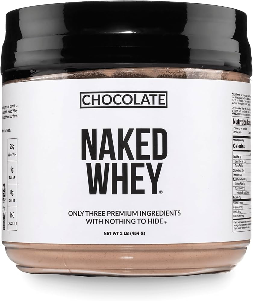 NAKED Chocolate Whey 1LB - All Natural Grass Fed Whey Protein Powder, Organic Cacao, and Coconut ... | Amazon (US)
