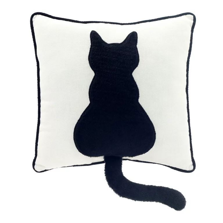Harvest 13 in White Black Cat Decorative Pillow, Way to Celebrate! | Walmart (US)