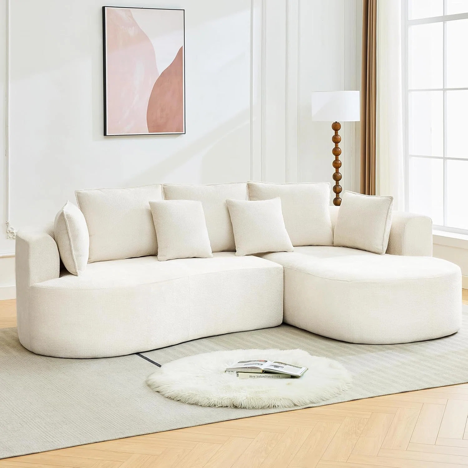 Wrought Studio™ 106’’ Modern Curved Modular Sectional Sofa Oversized, Comfy Chenille Luxury... | Wayfair North America