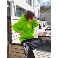 Bright Green Hoodie, Oversized Green Cotton Big Hood Loose Long Sweatshirt For Men Women, Streetwear Clothing | Etsy (US)