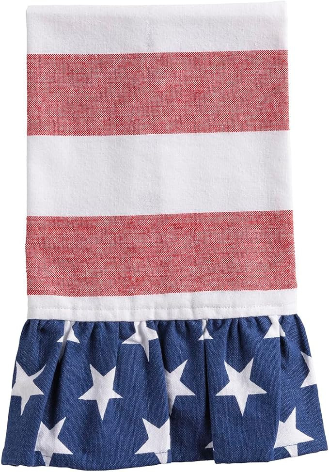 Mud Pie Red Cotton Red Stripe Americana Towel | Amazon (US)
