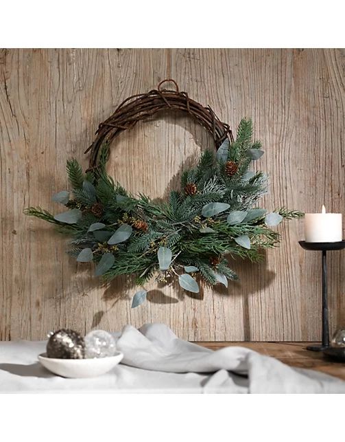 Frosted Eucalyptus Wreath – 40cm | The White Company (UK)
