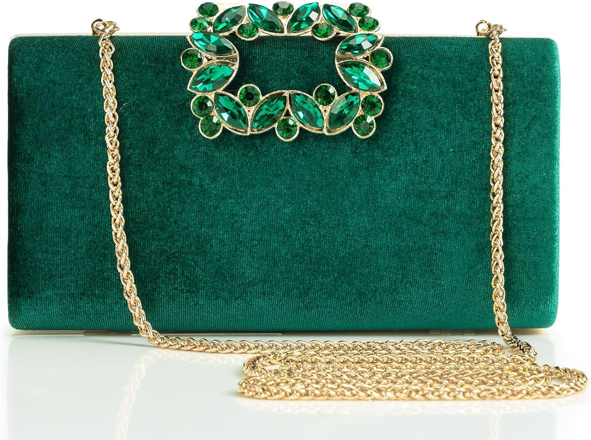 BABEYOND Clutch Purses for Women - Velvet Evening Bag Crystal Embellished Handbag for Bride Party... | Amazon (US)