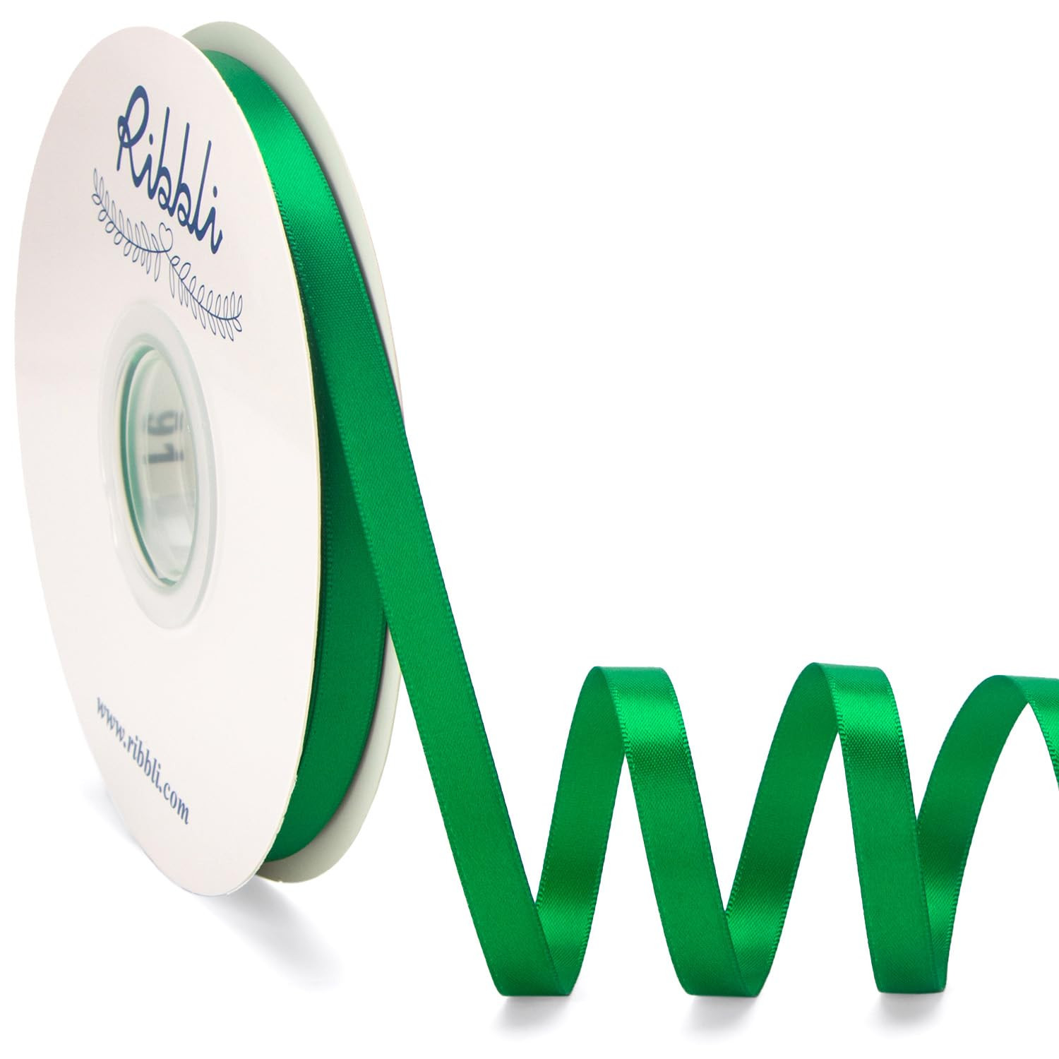 Ribbli Emerald Green Satin Ribbon Double Faced Satin 3/8 Inch x Continuous 50 Yards-Green Ribbon ... | Amazon (US)