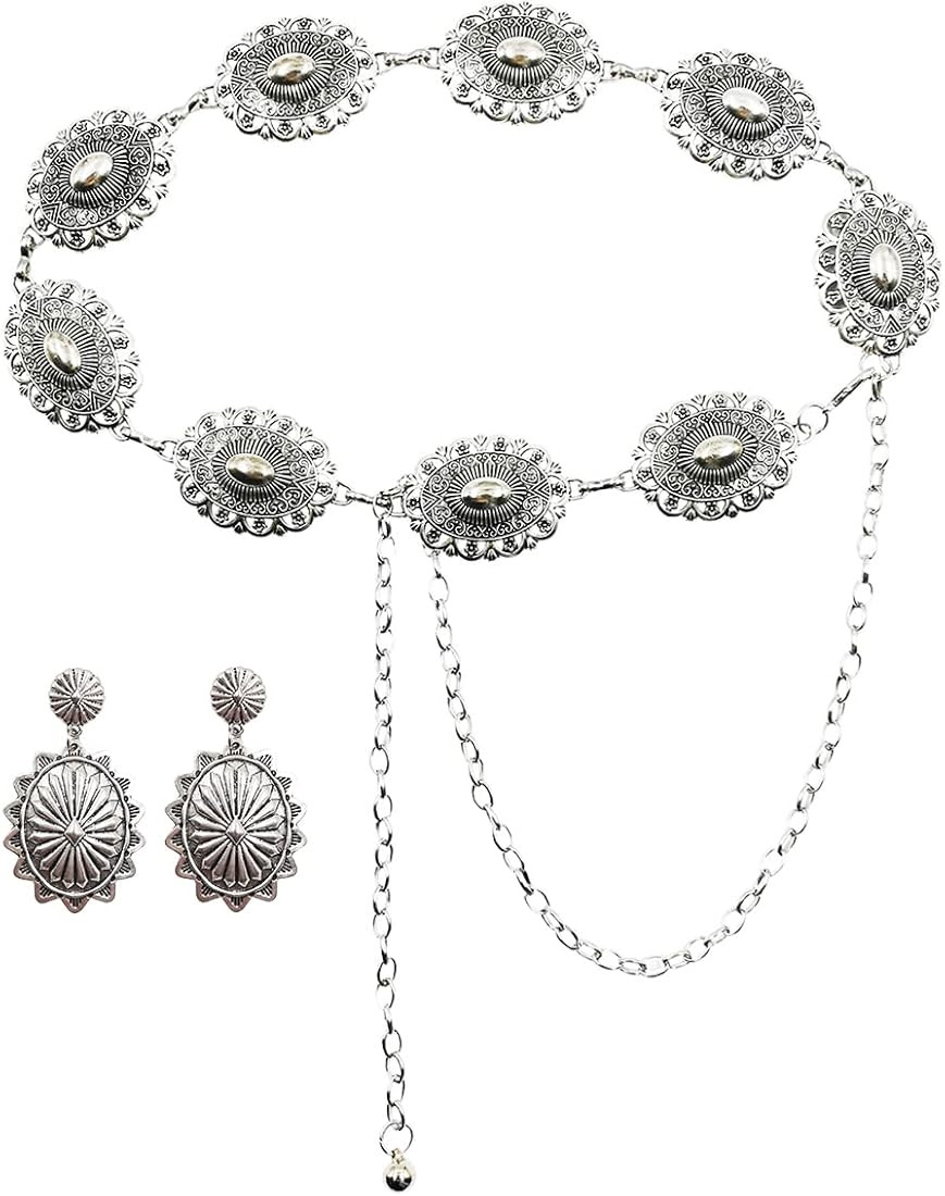 TOPACC Metal Chain Belt for Women Waist chains for Dresses Jeans Western Cowgirl | Amazon (US)