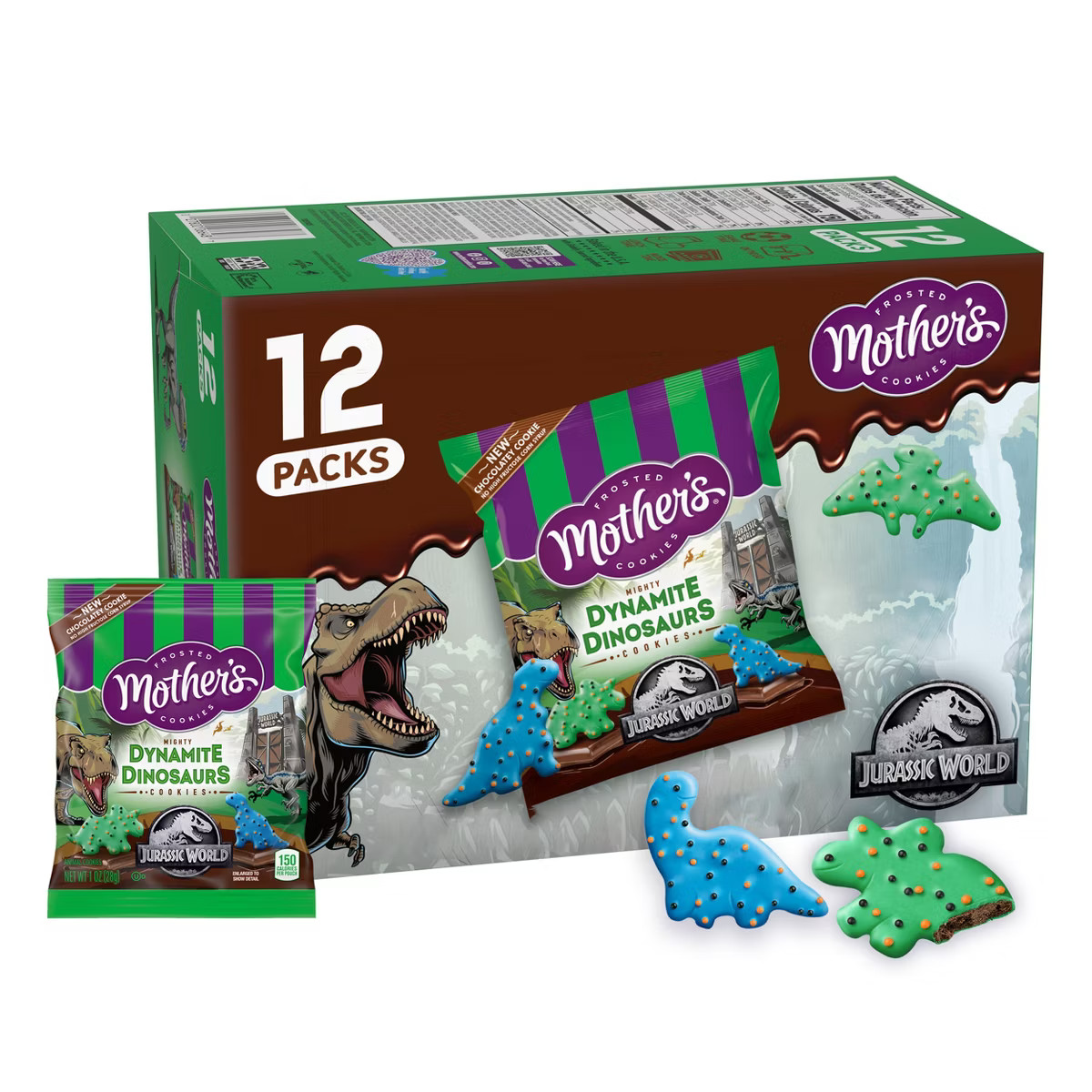 Mother's Cookies Chocolate Vanilla Dynomite Dinosaurs - 1oz/12pk | Target