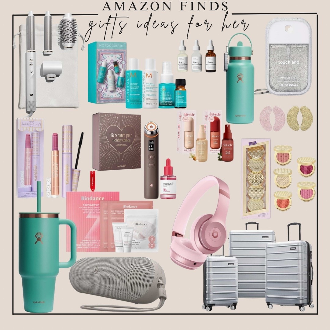 Amazon gift ideas for HER 🩷🎁 The perfect last minute gifts and stocking stuffers for any girl in your life! All arrive before Christmas! 🎄


#amazon finds
#amazon stocking stuffers
#amazon women’s beauty
#amazon gift ideas
#hydrflask
#tarte cosmetics 
#make up gift set
#hard case luggage set 
#hair care gift set
#pink earphones
#beats earphones
#medicube
#ordinary
#eye masks
#face masks 
#touchland hand sanitizer 
#Moroccan oil 
#bluetooth speaker
#portable speaker
#stocking stuffers
#gift guide
#teen gift idea
#girl gift idea
#mom gift idea
#sister gift idea 
#gift idea for her
#affordable gift ideas 
#luxury beauty gifts 

#LTKGiftGuide #LTKBeauty #LTKHoliday