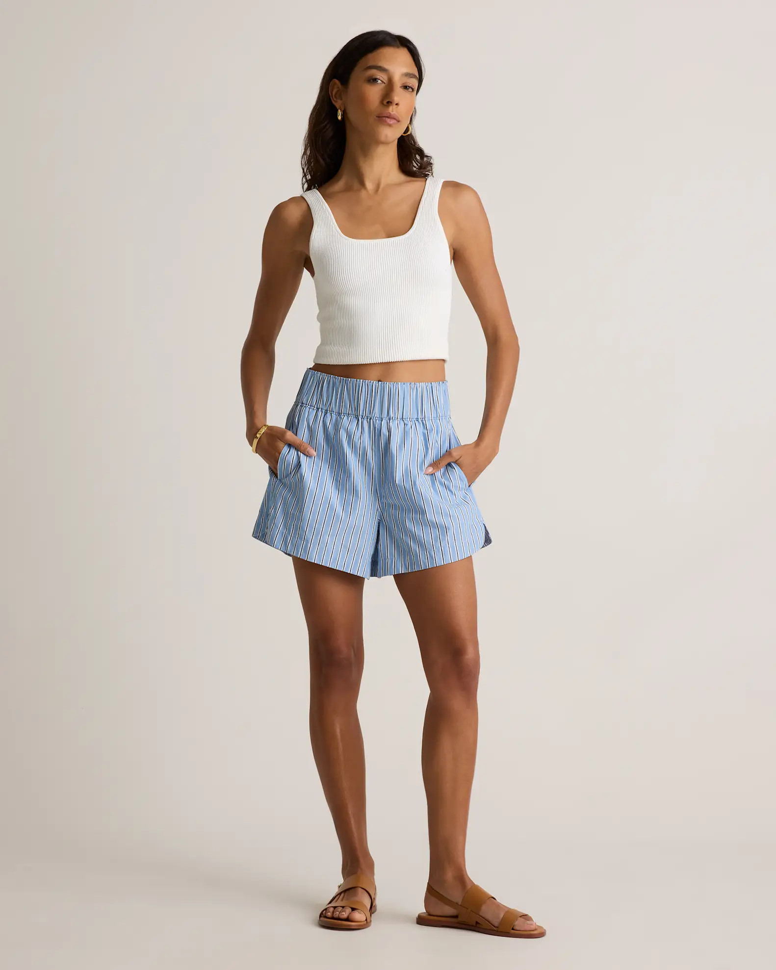 100% Organic Cotton Poplin Pull-On Shorts | Quince
