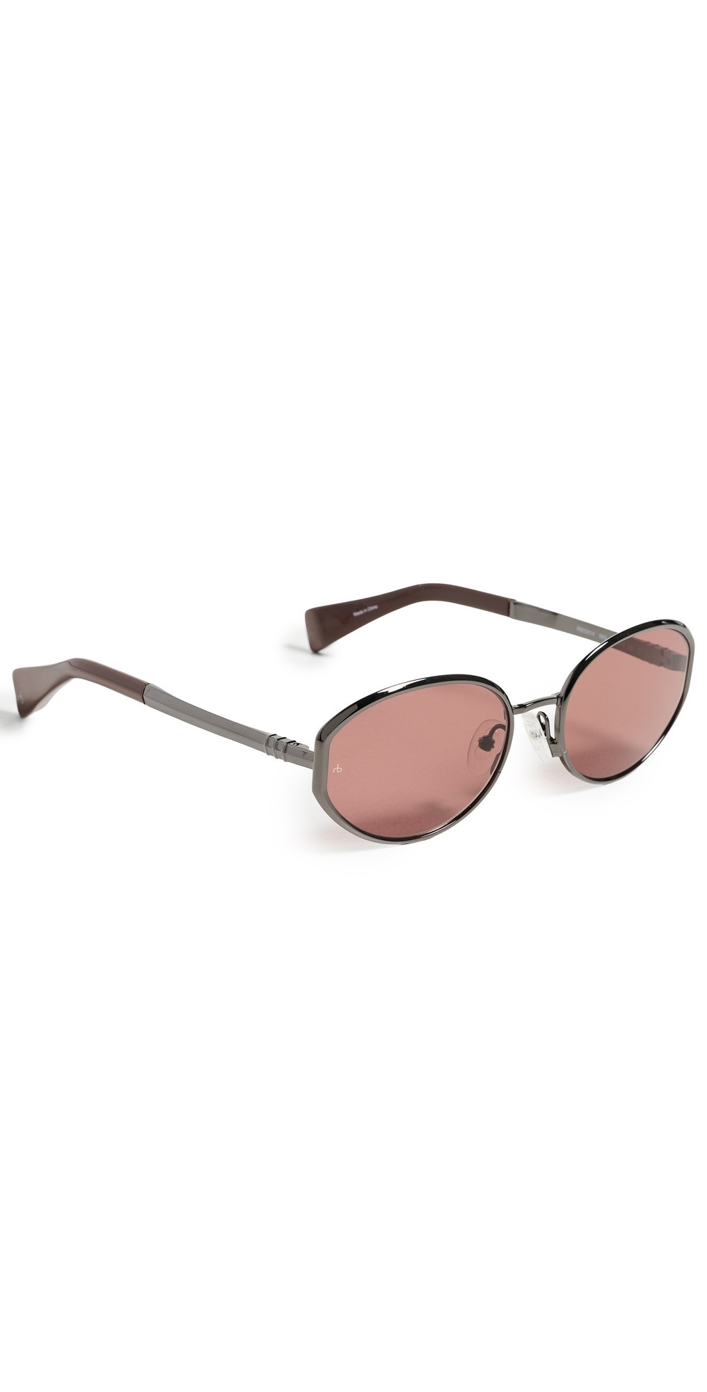rag & bone Oval Metal Sunglasses Dark Gunmetal/Cappuccino One Size | Shopbop