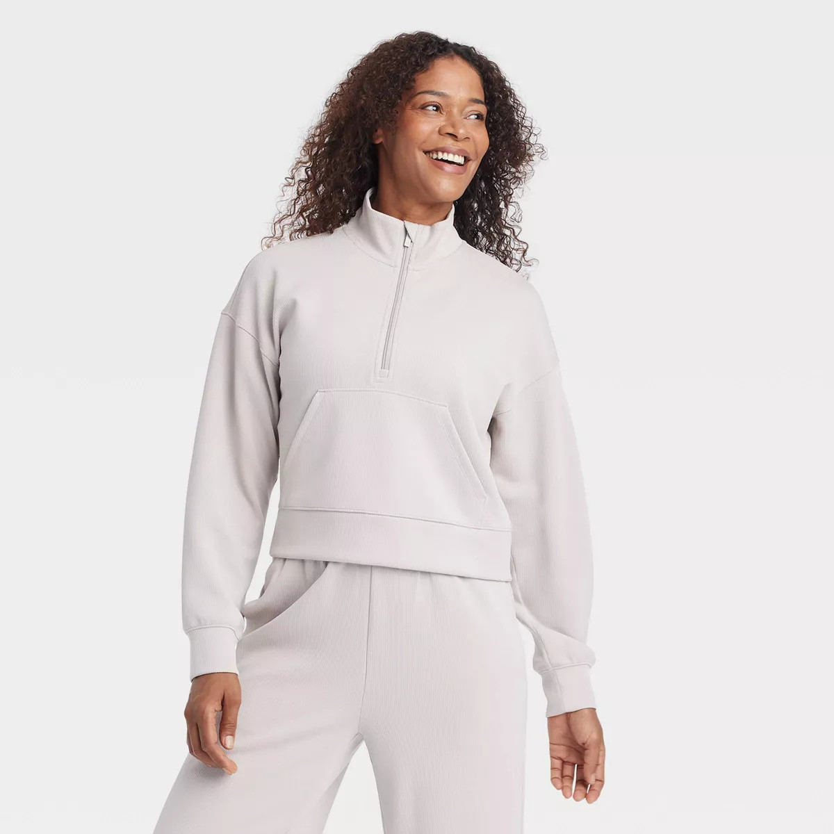 Women's Airy Sleek Ribbed 1/2 Zip Pullover - All In Motion™ | Target