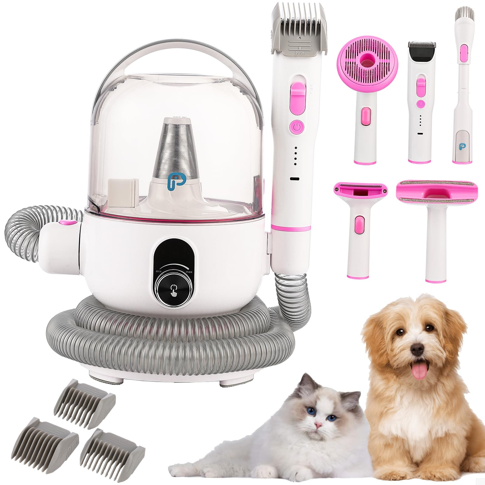 Pet Grooming Kit with 2L Vacuum Suction Professional Dog Hair Vacuum with 5 Grooming Tools for Do... | Amazon (US)