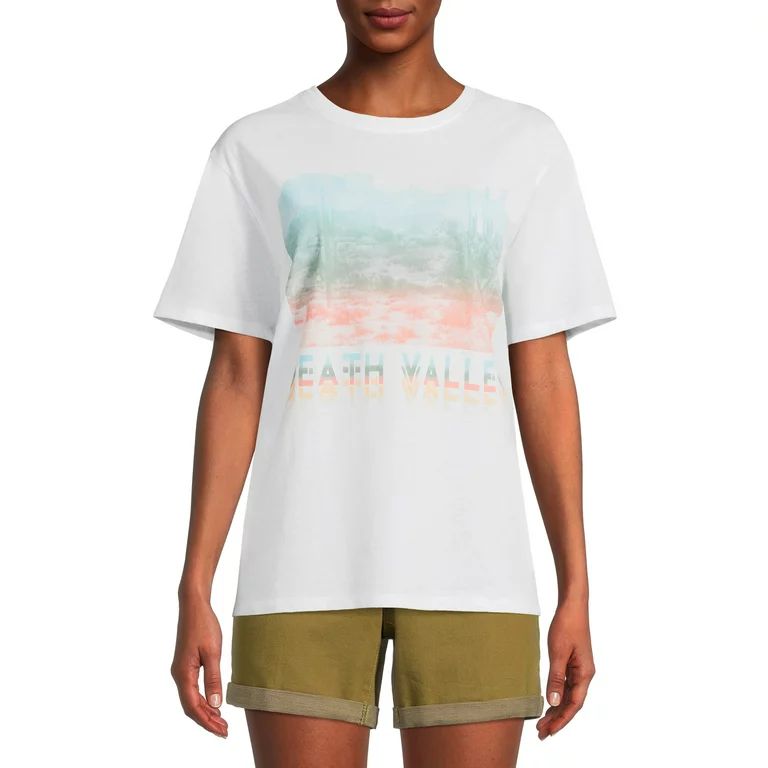 Time and Tru Women's Death Valley Effect Graphic Short Sleeve Tee | Walmart (US)