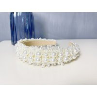 Pearl Crystal Beaded Padded Headbands Women White/Black Hair Band Crown Accessories Gift | Etsy (US)