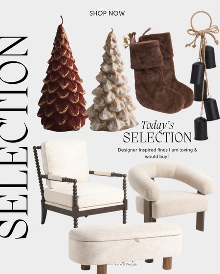 Designer inspired home finds I am loving from TJ maxx, Marshalls and homegoods!! Loving the holiday decor along with the beautiful accent chairs and storage bench!

#LTKSeasonal #LTKhome #LTKstyletip