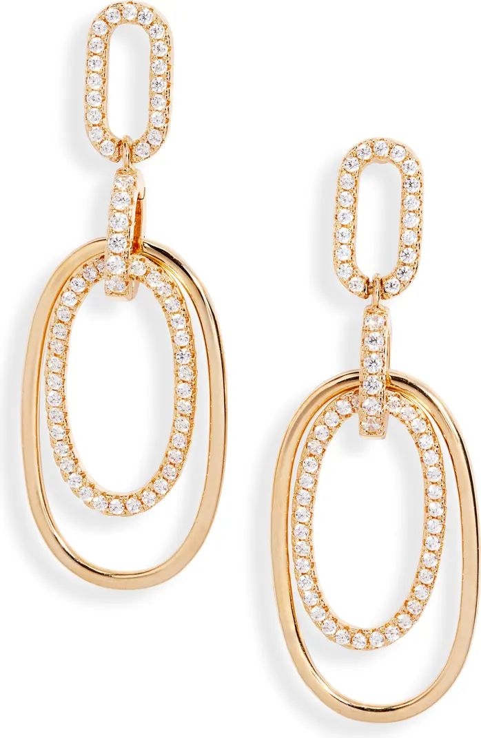 Pave CZ Link Double Drop Earrings | Nordstrom