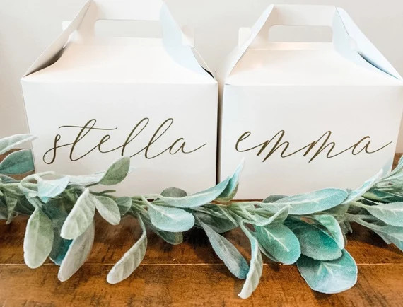 Bridesmaid Gable Boxes; Bridesmaid Gift Box; Personalized Gift Box; Wedding Welcome Box; Bridesma... | Etsy (US)