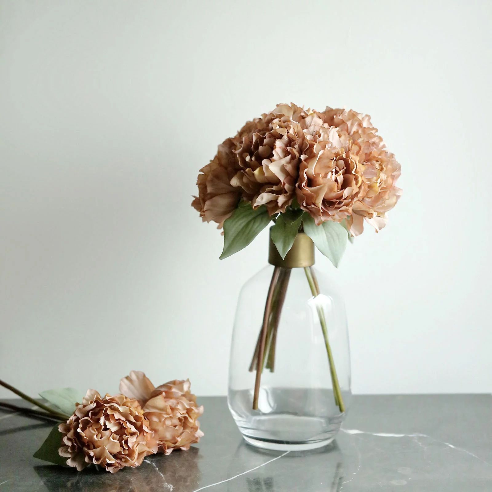 Efavormart 11" Dusty Rose Real Touch Artificial Silk Peonies Flower Bouquet | Walmart (US)