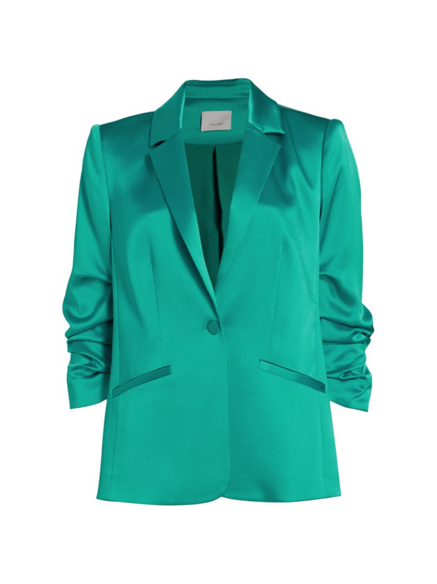 Cinq à Sept Kylie Notched Satin Single-Button Blazer | Saks Fifth Avenue