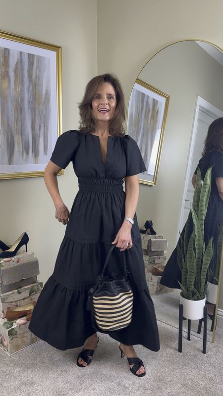Petite maxi dress.  This is a summer must have for petites.  Summer little black dress.

Comfortable black heeled sandal you will wear on repeat from Inez.  Use code Beth 15 for 15% off.
#ltkpetite #petite

#LTKSeasonal #LTKStyleTip #LTKShoeCrush