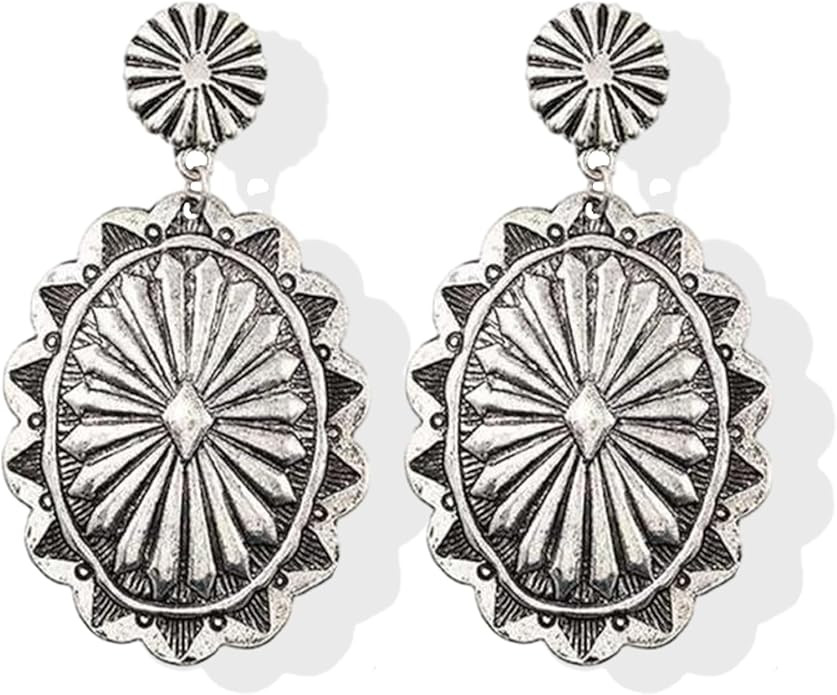 Western Earrings for Women Boho Earrings Silver Cowgirl Cowboy Dangling Earrings Country Earrings... | Amazon (US)