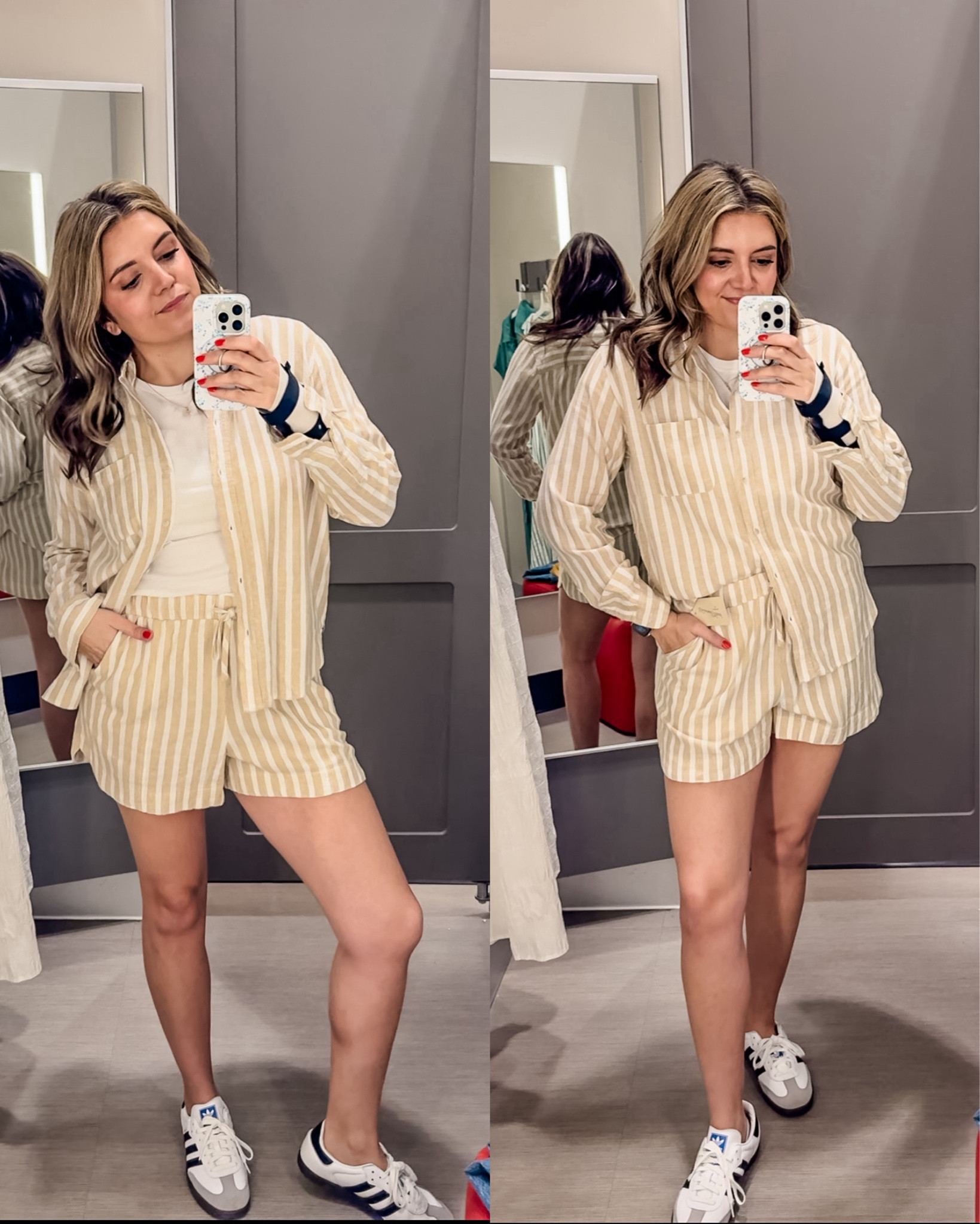 Target try on. @targetstyle mom outfits. Striped matching set. Linen Button down and linen shorts set. In a small top, medium shorts.
Both slightly oversized. 

#LTKfindsunder50 #LTKfindsunder100