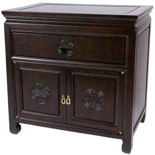 Oriental Furniture Bedside Brown End Table ST-PA102D-D - The Home Depot | The Home Depot