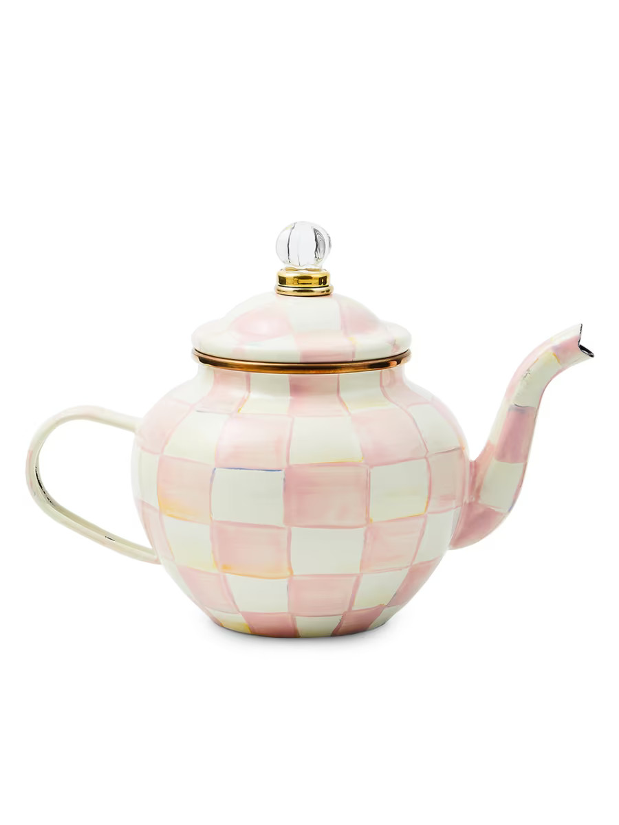 Rosy Check Enamel 4-Cup Teapot | Saks Fifth Avenue