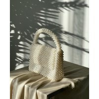 Handmade Pearl Beaded Bag Elegant Bridal Clutch | Etsy (US)