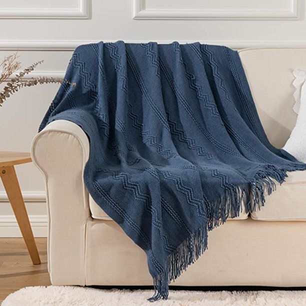 Battilo Knit Throw Blanket Soft Lightweight Textured Decorative Blanket with Tassel for Bed, Couc... | Walmart (US)