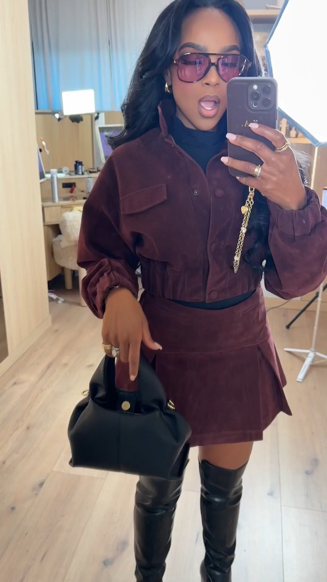 Cost per wear win 🖤 this set is one of those pieces you’ll keep reaching for season after season.

A structured mini with a flattering waist and just enough volume gives this look a polished, elevated feel, while the tall boots balance it out perfectly. Styled once like this, but easy to remix with tights, a coat, or flats — so the cost per wear keeps dropping.

Perfect for:
• Dinner plans
• Holiday events
• Girls’ night out
• Dressy winter outings

📏 Sizing:
Top/Jacket: Small  
Skirt: Small  
Boots: True to size  

Measurements:
5’4” · 138 lbs · 34D · 27” waist · 40” hips

Tap to get details.

Elevated winter outfits, matching skirt sets, tall boot styling, chic night out looks, affordable statement pieces, capsule wardrobe staples.

Follow me on Instagram and YouTube @kirasfashionfinds

Follow my LTK @kirasfashionfinds on the @shop.LTK app to view this post and get my exclusive app-only content!

#liketkit #LTKgrwm #LTKootd
@shop.ltk
https://liketk.it/5Hun7. Make this for Pinterest.