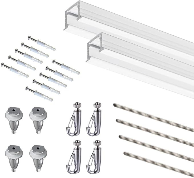 Art Picture Hanging Ceiling Mounted Complete Picture Frame Hangers Gallery (Two 59inch Long Rails... | Amazon (CA)