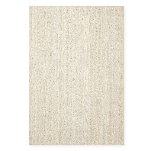 Hand Braided Jute Rug, 16' X 12', White, Serged Edge | Williams-Sonoma