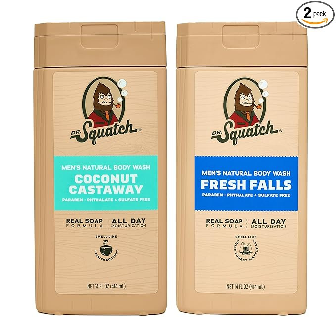 Dr. Squatch Natural Men's Body Wash Shower Gel - Cleansing, Nourishing, Long Lasting Scent, Moist... | Amazon (US)