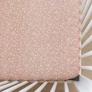 Wildflower Muslin Crib Sheet by Mebie Baby, Soft and Breathable Bed Sheets for Babies, Modern Neu... | Amazon (US)