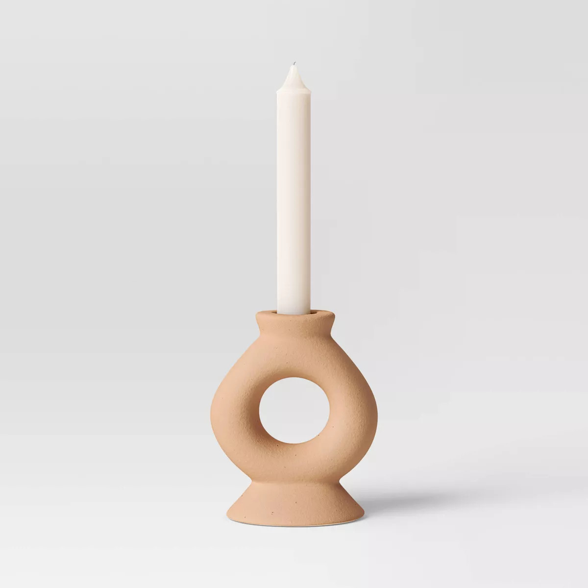 Short Ceramic Organic Modern Taper Candle Holder - Threshold™ | Target