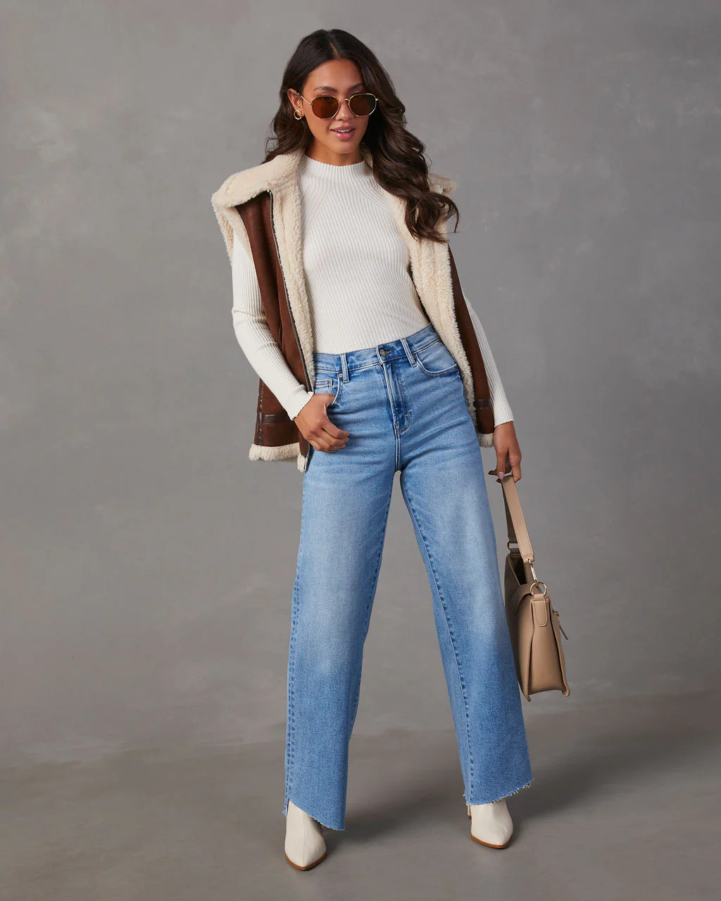 Logan High Rise Stretch Wide Leg Jeans | VICI