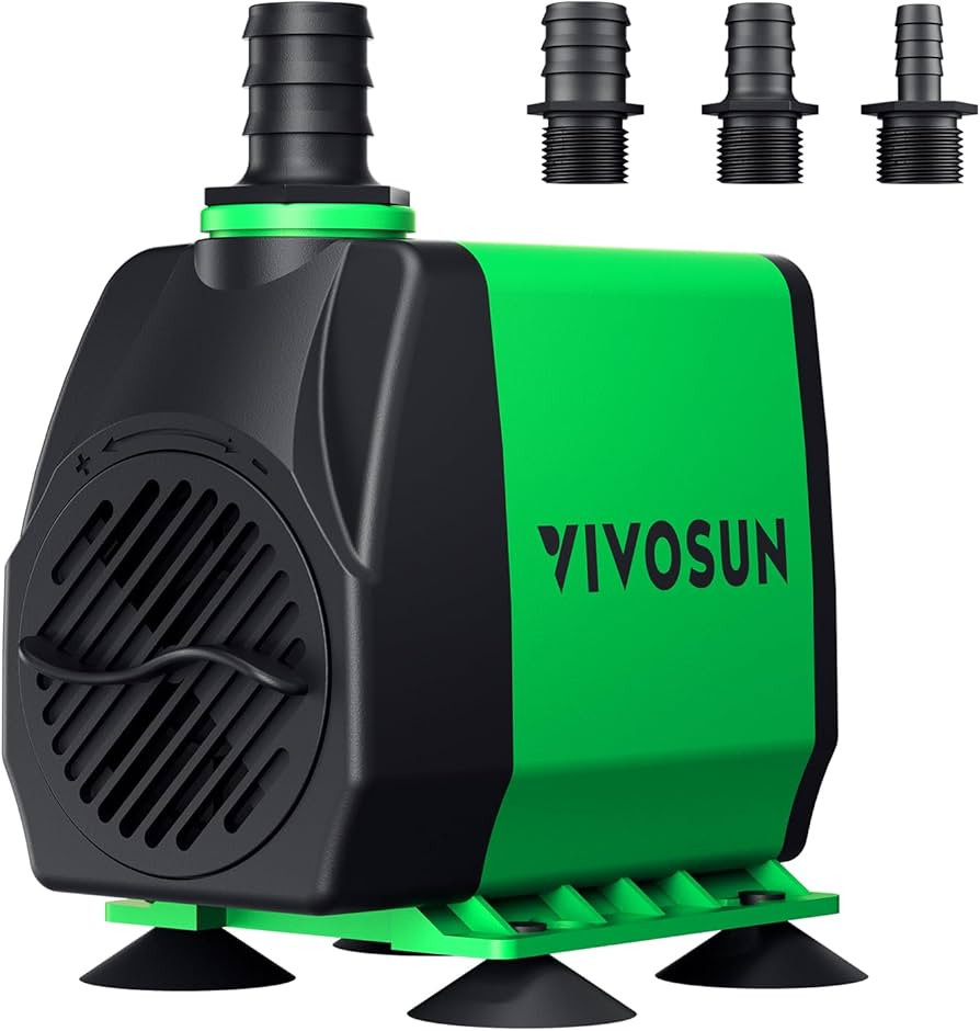 VIVOSUN 800GPH Submersible Pump(3000L/H, 24W), Ultra Quiet Water Fountain Pump with 10ft. High Li... | Amazon (US)