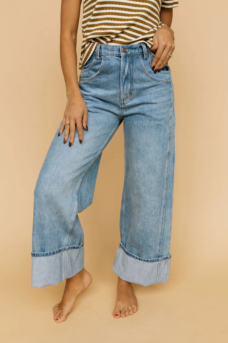 Boston Cuffed Blue Jeans | Henly