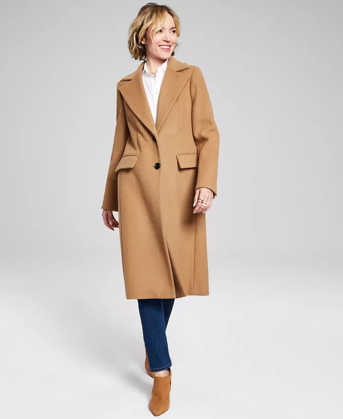 Michael Kors Women's Petite Single-Breasted Coat, Created for Macy's - Macy's | Macy's