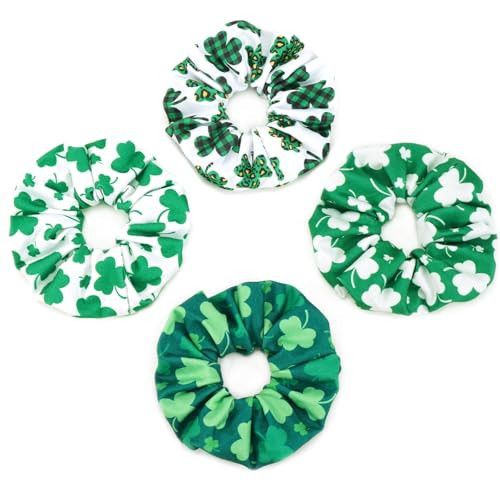 St. Patrick's Day Hair Ties Green Shamrock Hair Scrunchies for Women Teen Girls Irish Lucky Leaf Hair Tie Elastic St. Patrick's Day Decor Hair Accessories Gifts ﻿ | Amazon (US)