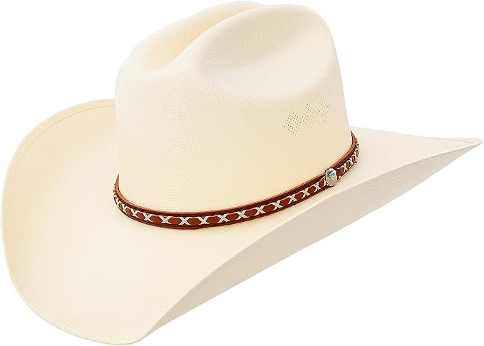 Queue Essentials Classic Cattleman Straw Cowboy Hat Western Style Pinch Front Canvas Cowboy Cowgi... | Amazon (US)