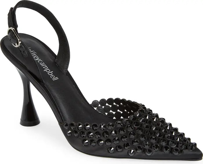 Jeffrey Campbell Shiner Slingback Rhinestone Pointed Toe Pump (Women) | Nordstrom | Nordstrom
