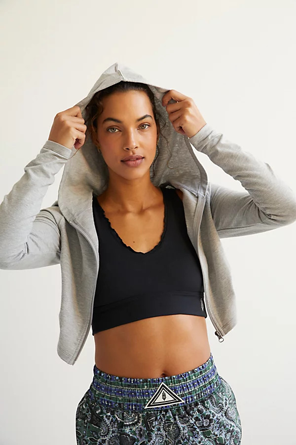 Kadi Shrunken Hoodie by FP Movement at Free People, Heather Grey, XL | Free People (Global - UK&FR Excluded)