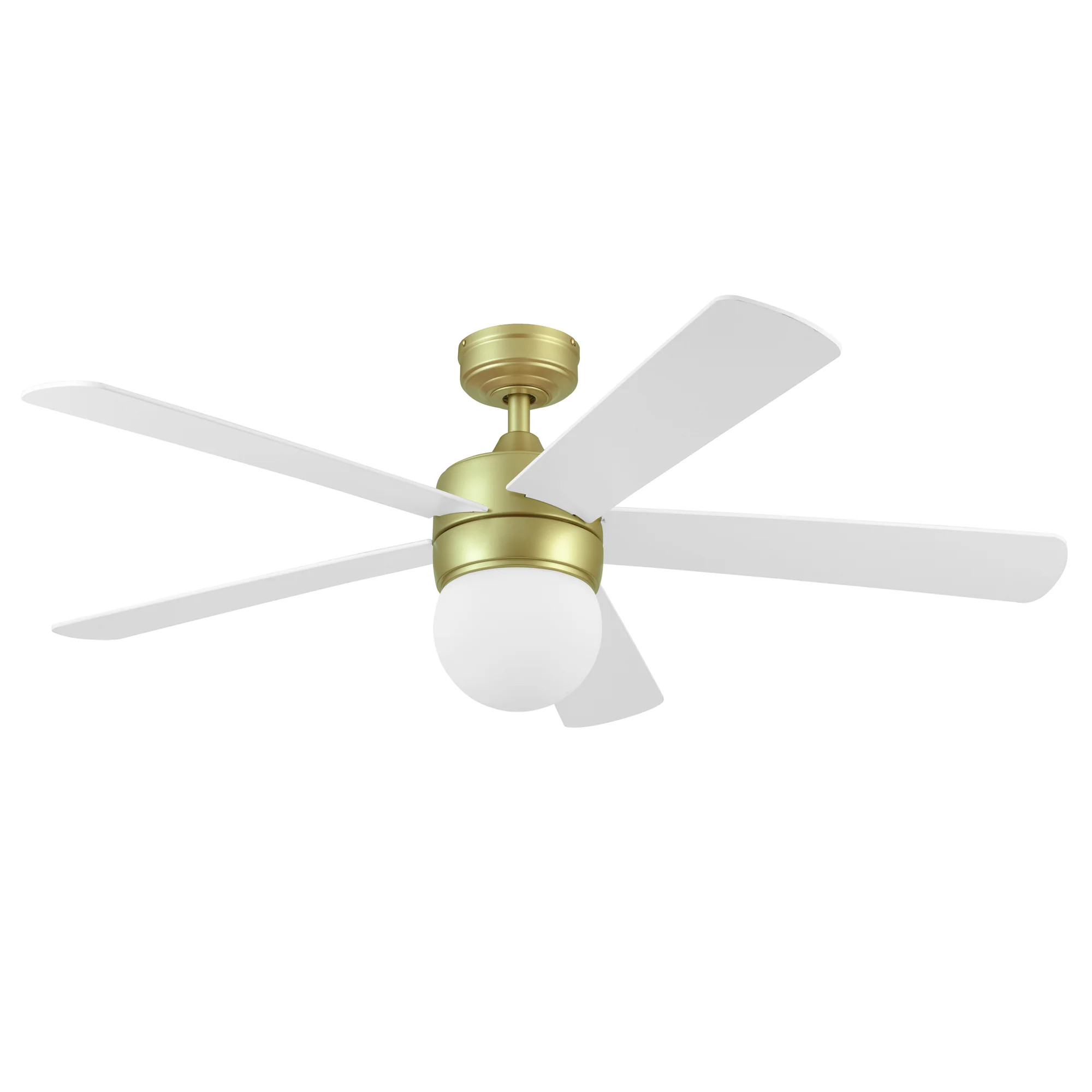 Better Homes & Gardens 52" Gold Modern Indoor Ceiling Fan with Light, 5 Blades, Remote & Reverse ... | Walmart (US)